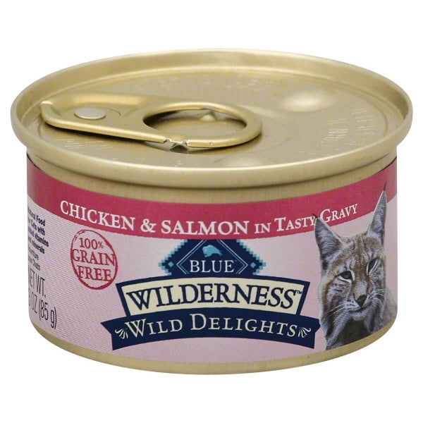 Blue Buffalo Wilderness Wild Delights Wet Cat Food Chicken & Salmon 3-oz