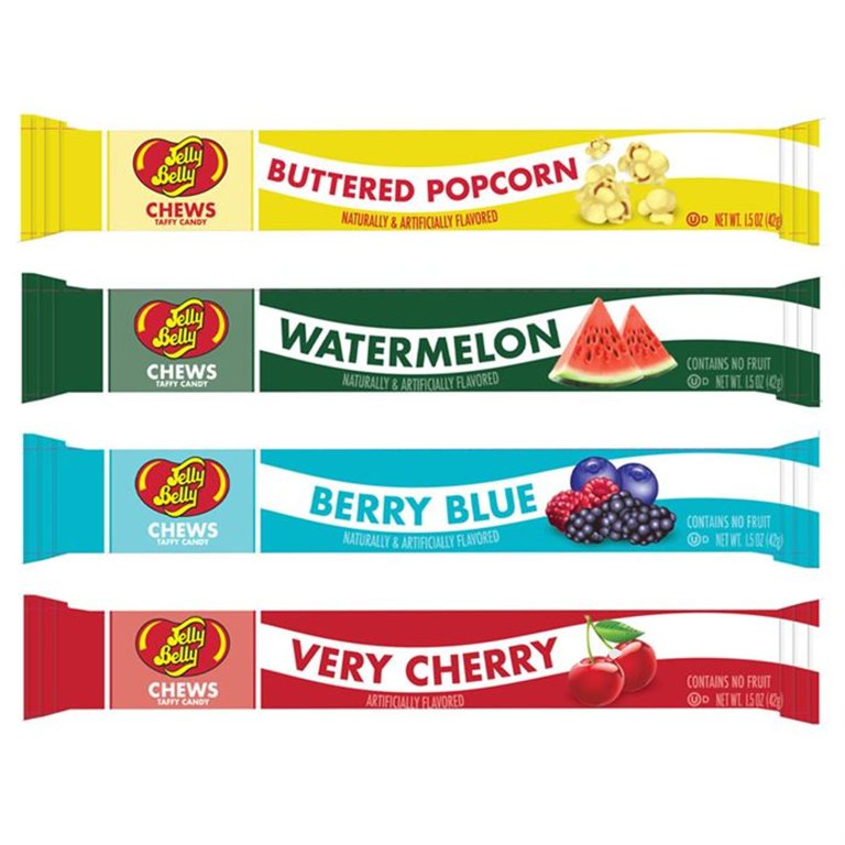 Jelly Belly Chews Taffy Candy 1.5 Ounce Bars