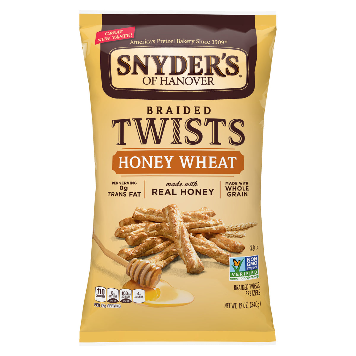 Snyder's of Hanover Pretzels - Braided Pretzel Twists Honey Wheat, 12 Oz