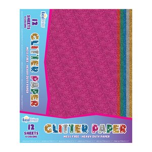 Royal Brites Glitter Paper Assorted Colors, 9.25 X 11 in, 12 Ct