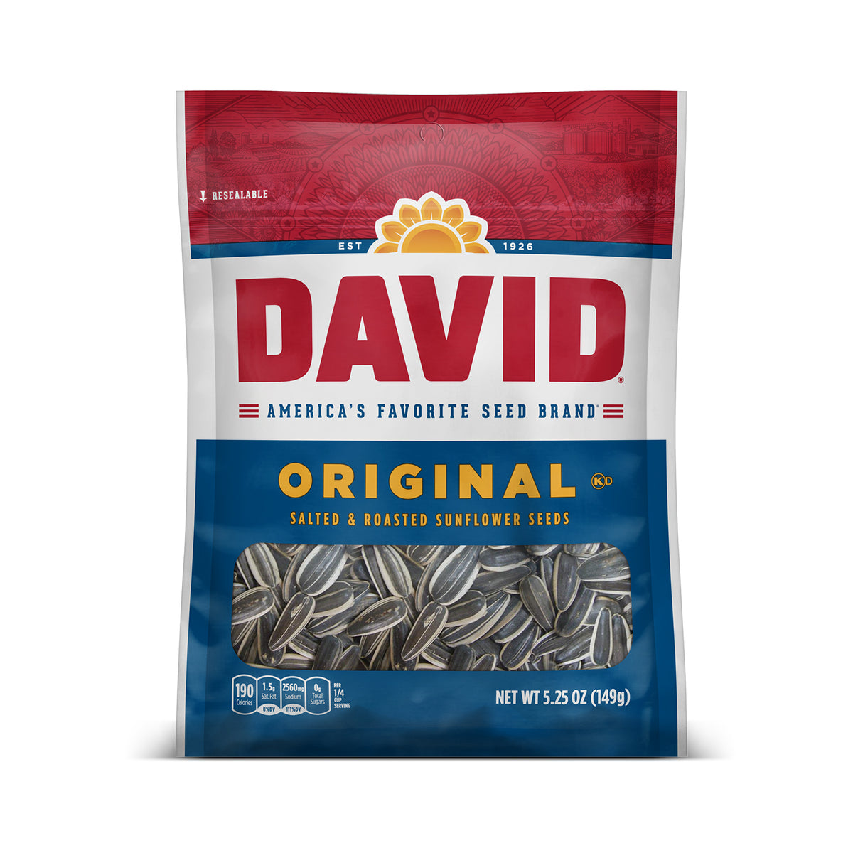 David Original Sunflower Seeds, 5.25 Oz