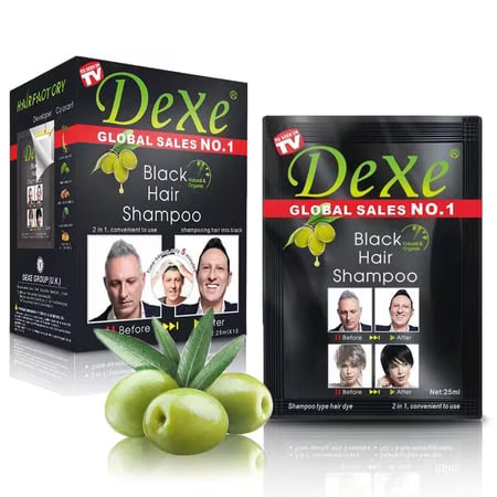 10 PCS Dexe Black Hair Shampoo Instant Hair Dye for Men Women Black Color
