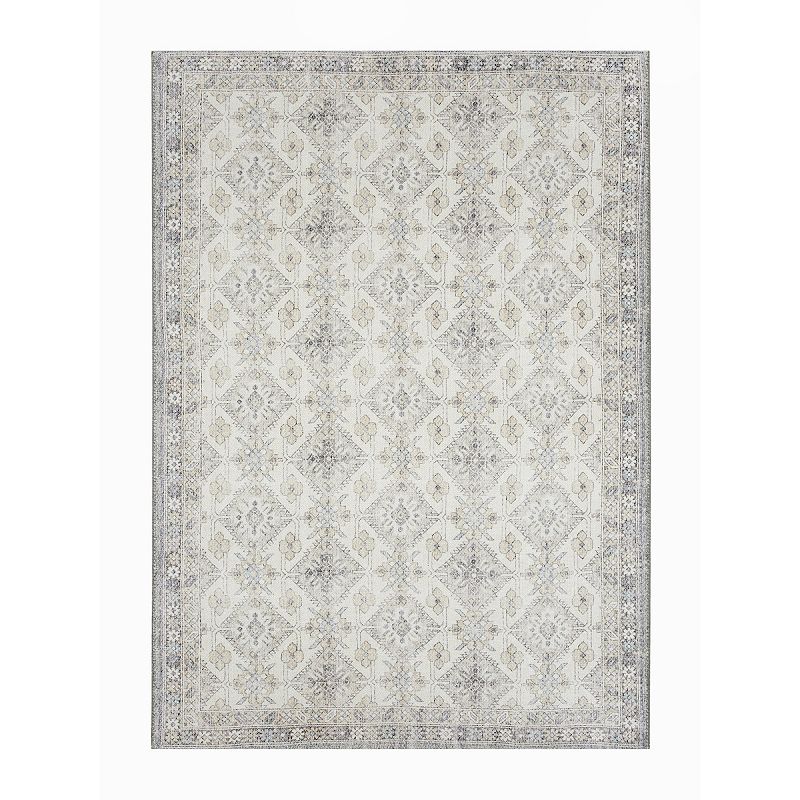 Sonoma Goods for Life Printed Washable Area and Throw Rug, Ivory 5X7 Ft