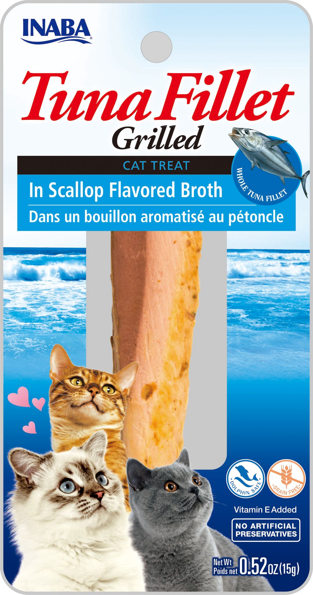 Inaba Tuna Fillet Grilled Cat Treat in Scallop Flavored Broth 15g