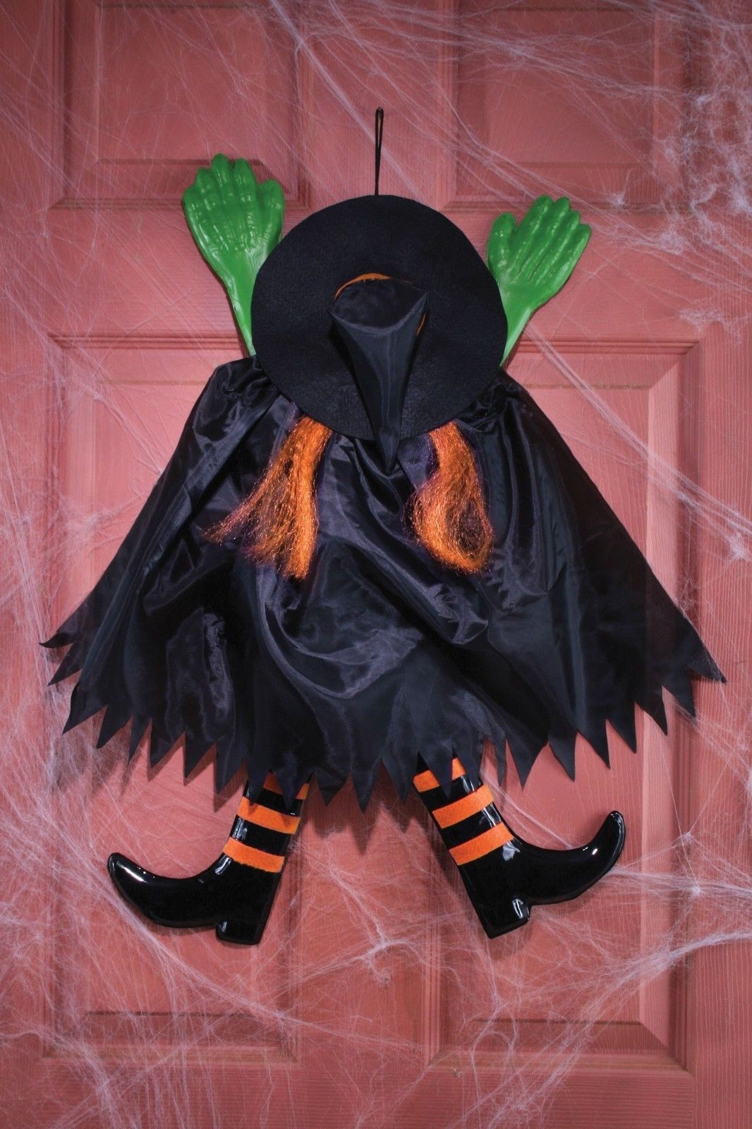 Fun World Orange/Black Hanging Witch Decoration