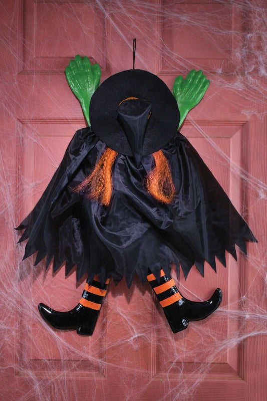 Fun World Orange/Black Hanging Witch Decoration