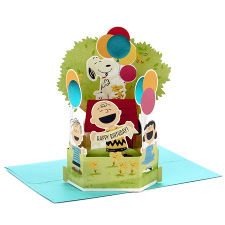 Hallmark Paper Wonder Peanuts Pop up Birthday Card (Snoopy Charlie Brown Day Filled with Fun)