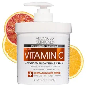 Advanced Clinicals Vitamin C Body Cream for Radiant Skin. 16 OZ