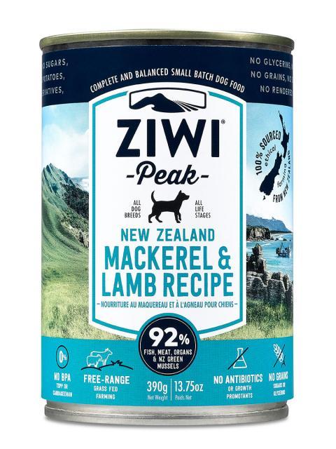 ZIWI PEAK Dog Wet Mackerel & Lamb Cans 390g