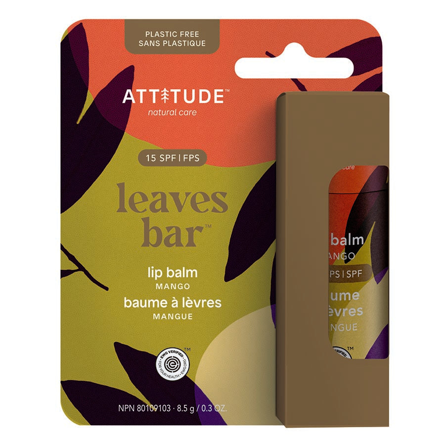 ATTITUDE Lip Balm SPF 15 Men and Women, Mango, 8.5 g