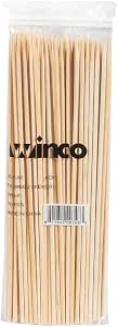 Winco Bamboo Skewers, 8", Brown, Pack of 100 Skewers