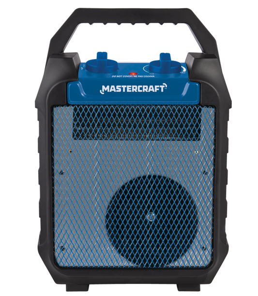 Mastercraft Portable Utility Fan Heater W/Thermostat, 1500W, Black