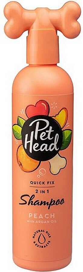Pet Head Quick Fix 2 in 1 Shampoo for Dogs Peach with Argan Oil 475ml