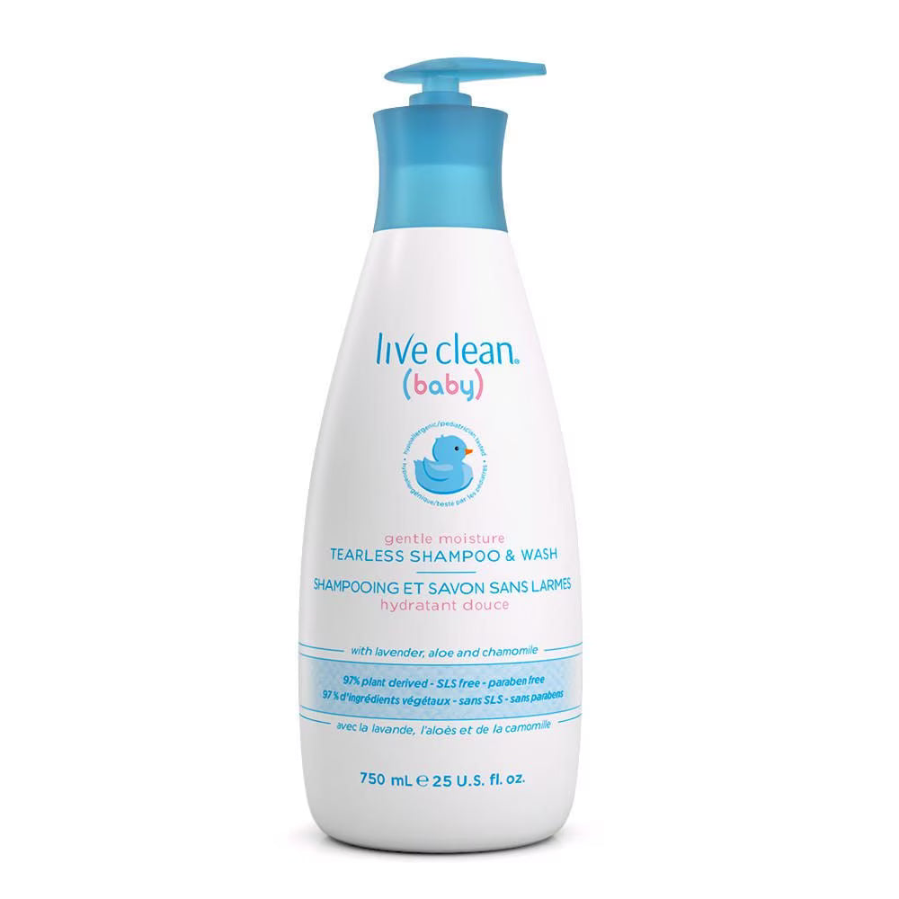 Live Clean Tearless Shampoo and Washwith Lavender, Aloe and Chamomile, 750ml