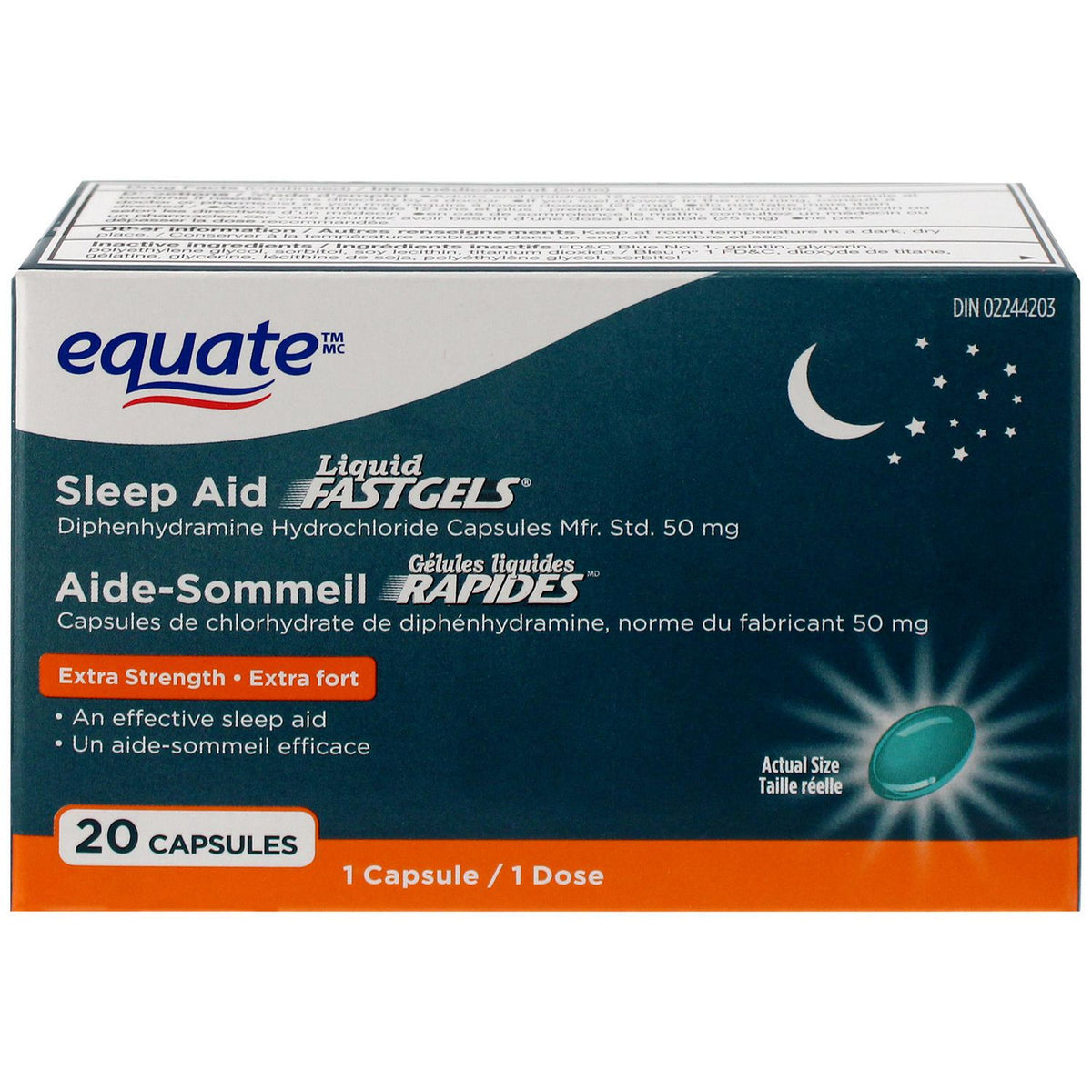 Equate 4.5 out of 5 stars (4.5) | 117 Equate Sleep Aid, Liquid Fastgels, Extra Strength