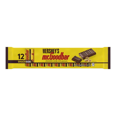 Hershey S Mr. Goodbar Chocolate with Peanuts Snack Size Candy Bars 0.45 Oz 12 Count
