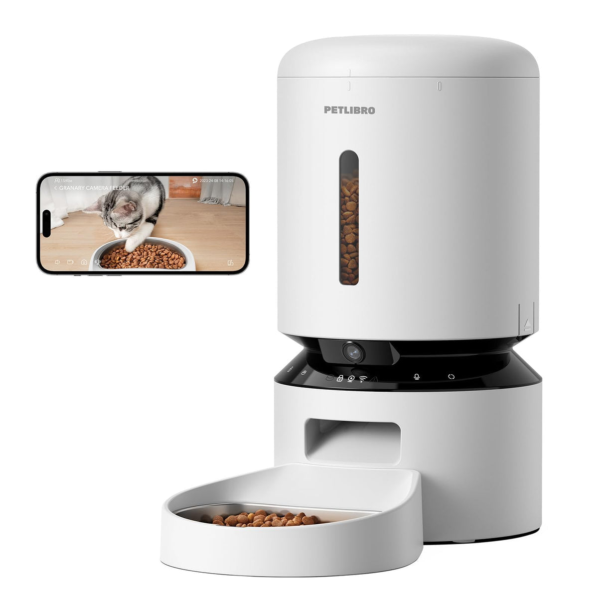 PETLIBRO Automatic Cat Feeder with Cat Camera – 1080P HD Video & Night Vision, 5G WiFi Pet Feeder with 2-Way Audio, Motion & Sound Alerts, Low Food & Blockage Sensors for Smart Pet Care