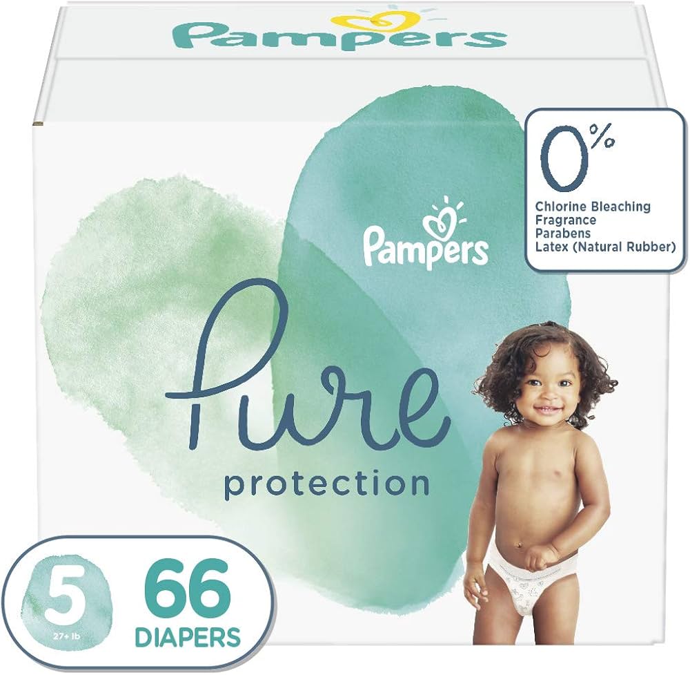 Pampers Pure Baby Diapers, Size 5 (66 ct)