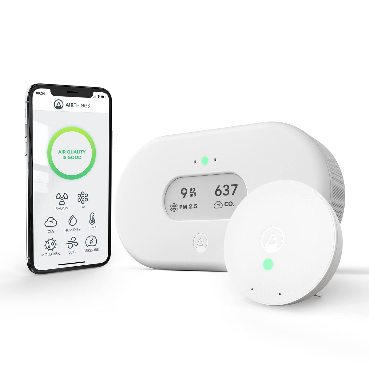 Airthings 2960 View Plus - Radon & Air Quality Monitor (PM, CO2, VOC, Humidity, Temp, Pressure)