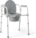 3-in-1 Folding Bedside Commode - Portable Toilet for Adults - Portable Toilet for Camping, Supports Up to 300lbs