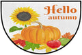 1 Half-Circle Autumn Leaf and Pumpkin Doormat