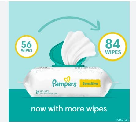 Pampers Unscented Baby Wipes Pop-Top Packs, Sensitive 72 un