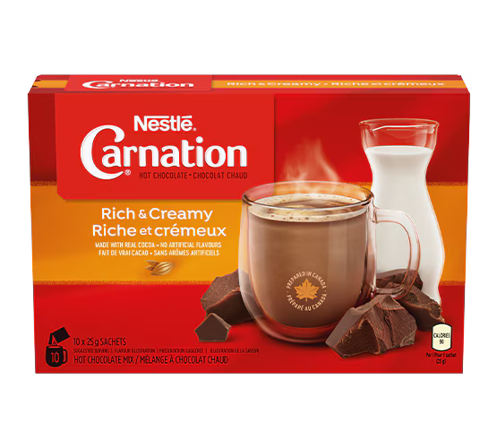 Nestlé Light Hot Chocolate Mix in Packets, Carnation 10x13 g