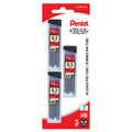 Pentel Super Hi-Polymer Lead Refills, 30 Leads per Tube, Hb, 0.5mm, 3pc Pack