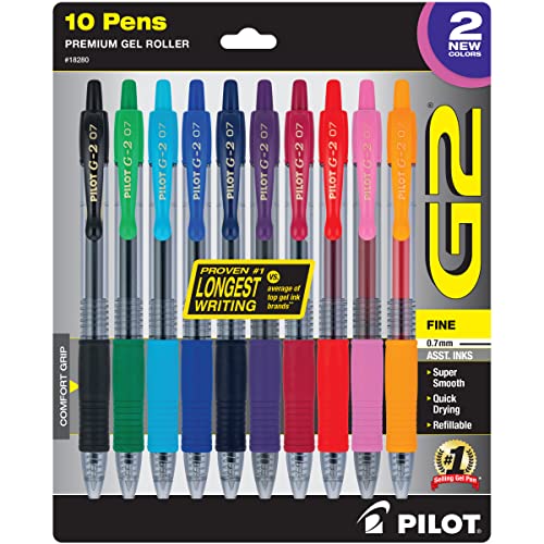 Pilot 18280 G2 Harmony Ink Premium Gel Rollerball Pen Pack of 10