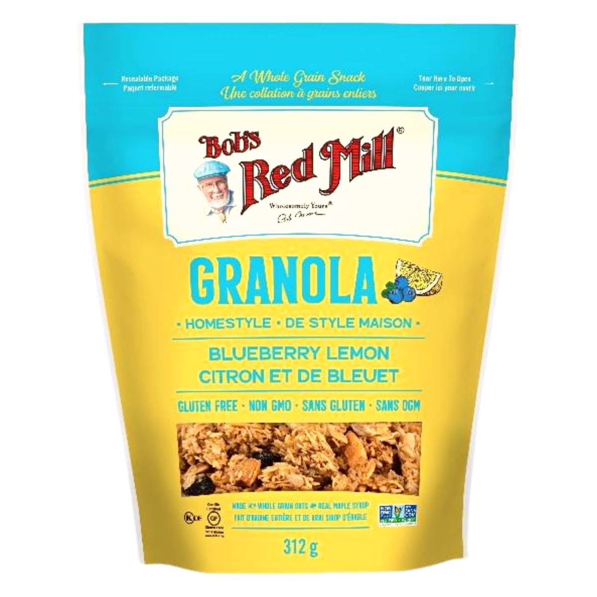 Bob's Red Mill Gluten Free Homestyle Granola Lemon Blueberry 312g