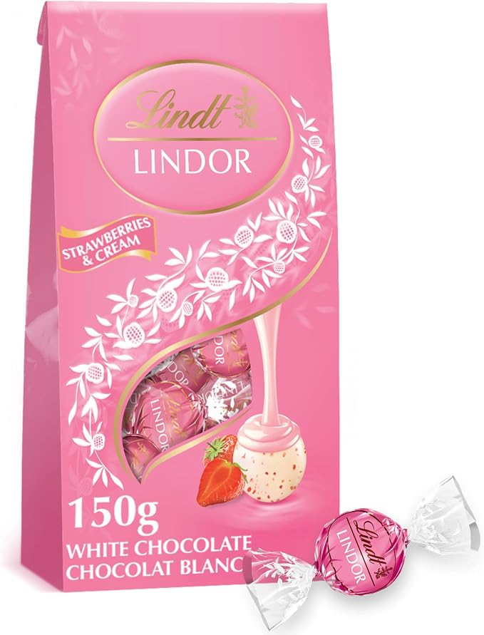 Lindt Dark Chocolate with Smooth Strawberry Centre, Lindor 150 g