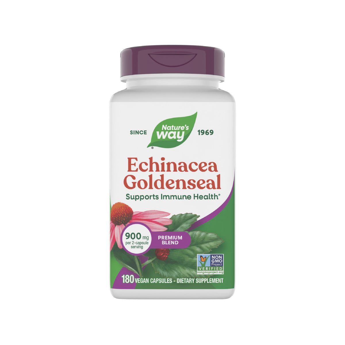 Nature's Way Echinacea-Goldenseal Health Supplement, 100 Count