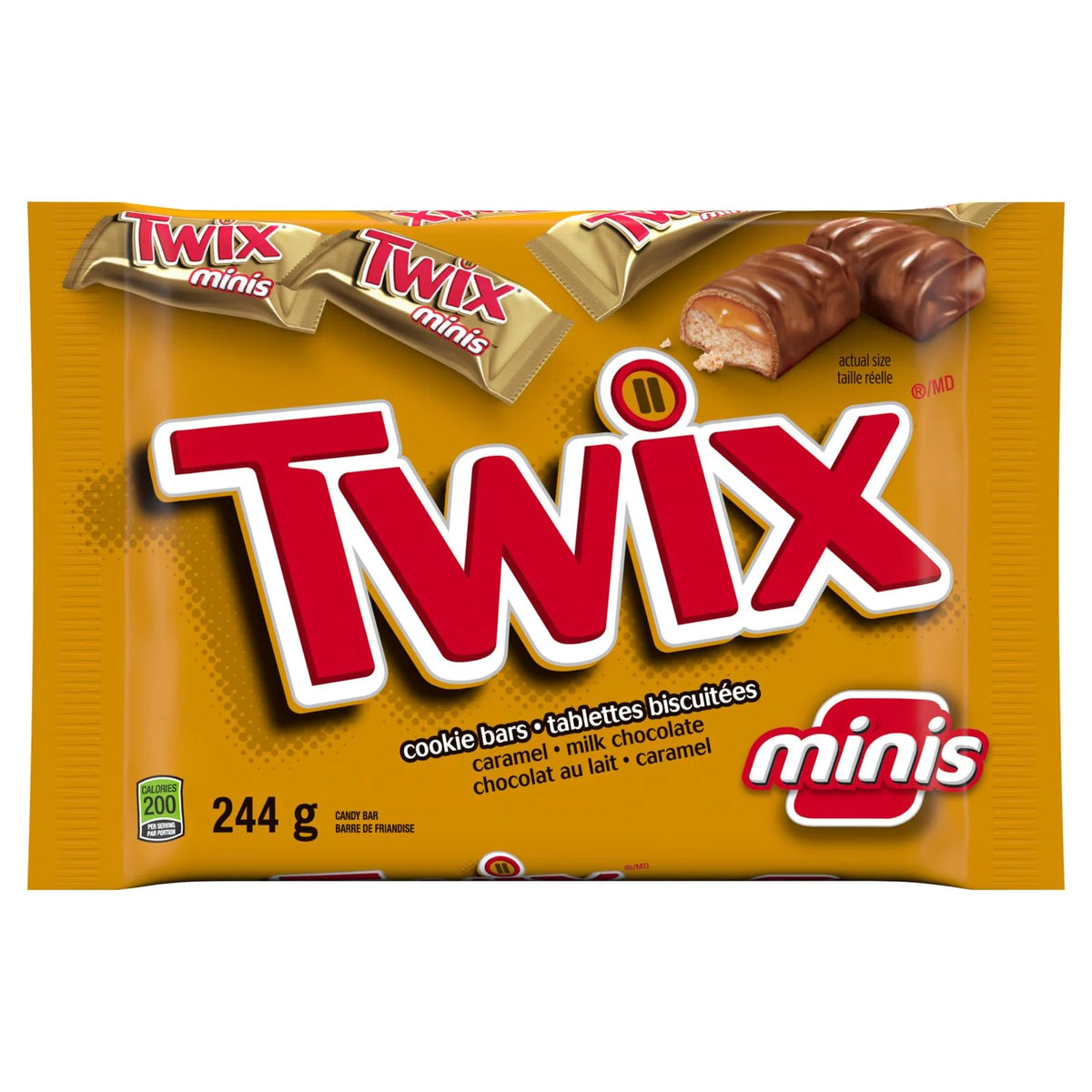 TWIX Chocolate Individually Wrapped Fun Size Candy Bars, 244G