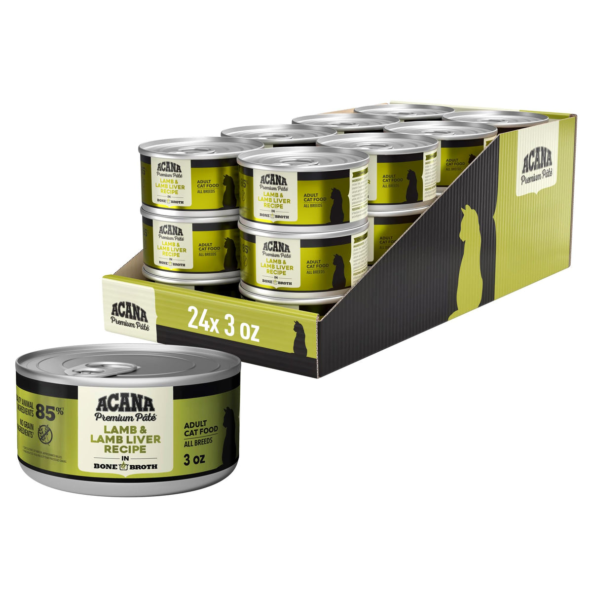 ACANA Lamb + Lamb Liver in Bone Broth Wet Cat Food, 3 Oz., Case of 24