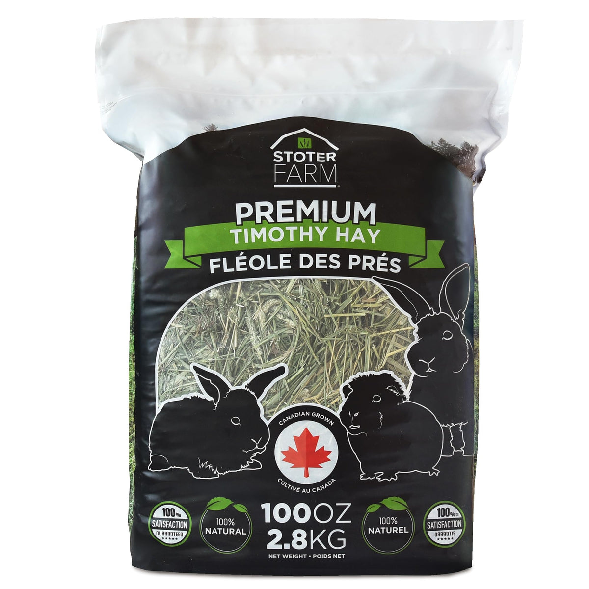 Timothy Hay 6.25 lb. by Stoter Farms, 100% Canadian. Hay for Rabbits Guinea Pigs Chinchilla and Other Small Pets