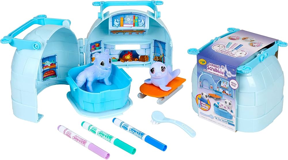 Crayola Scribble Scrubbie Pets Arctic Igloo Playset, Creative Toys