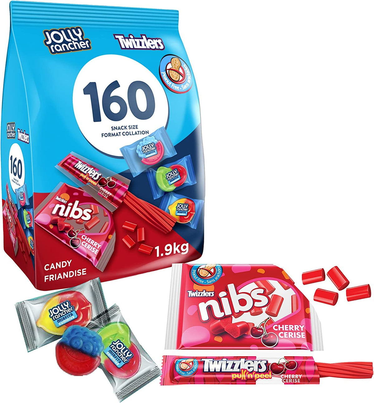 TWIZZLERS & JOLLY RANCHER Misfit Gummies Variety – 160 Count, 1.9 kg