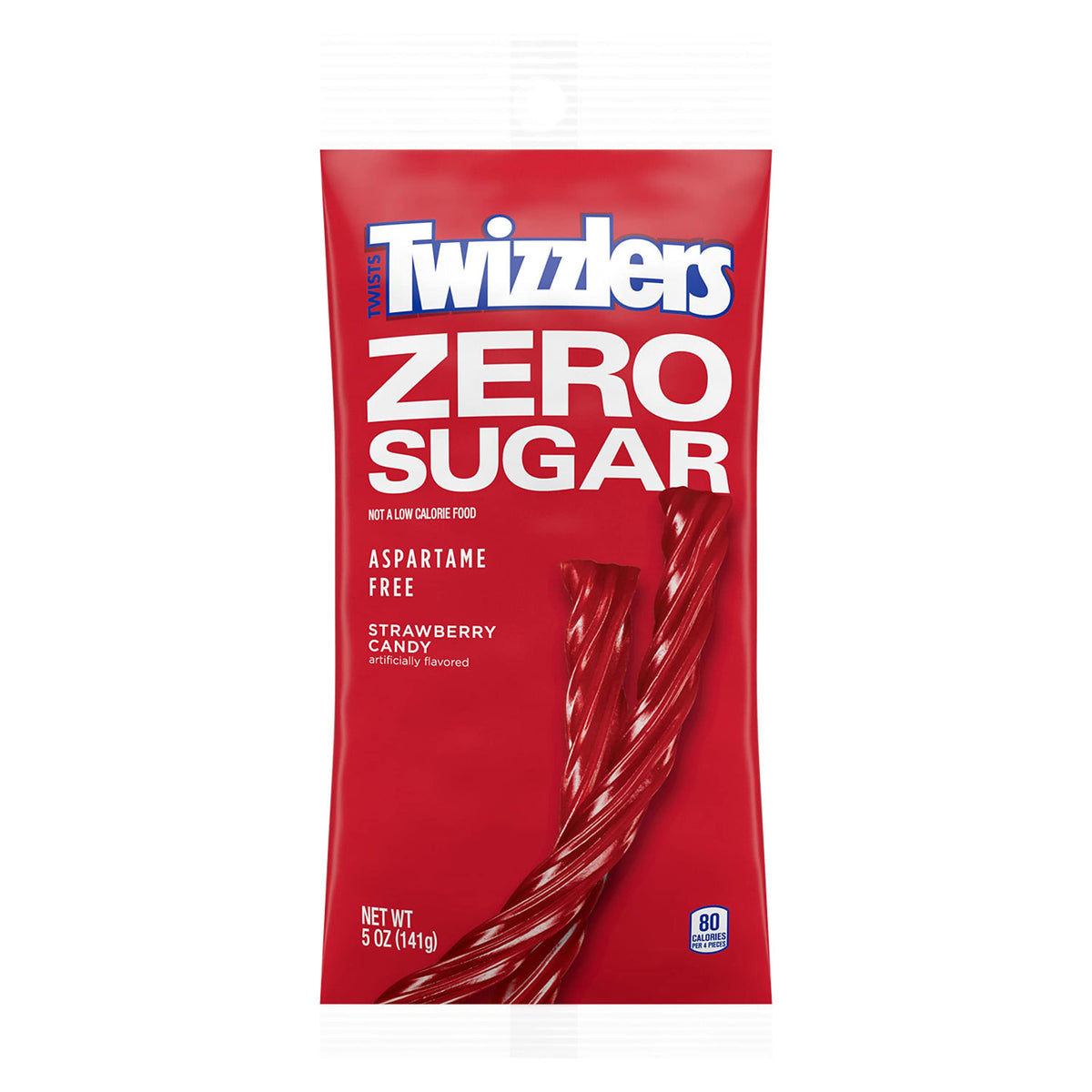 Twizzlers, Zero Sugar Twists Strawberry Flavored Licorice Style Candy, 5 Oz