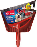 O-Cedar Pet Pro Broom & Step-On Dustpan PowerCorner, Red
