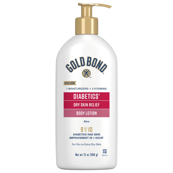 Gold Bond, Diabetics, Body Lotion, Dry Skin Relief, Aloe, for Dry to Extra Dry Skin, 13 Oz