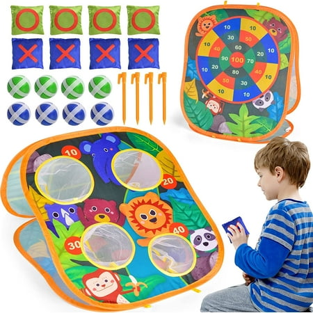 FUN LITTLE TOYS 3 in 1 Carnival Bean Bag Toss Game for Kids