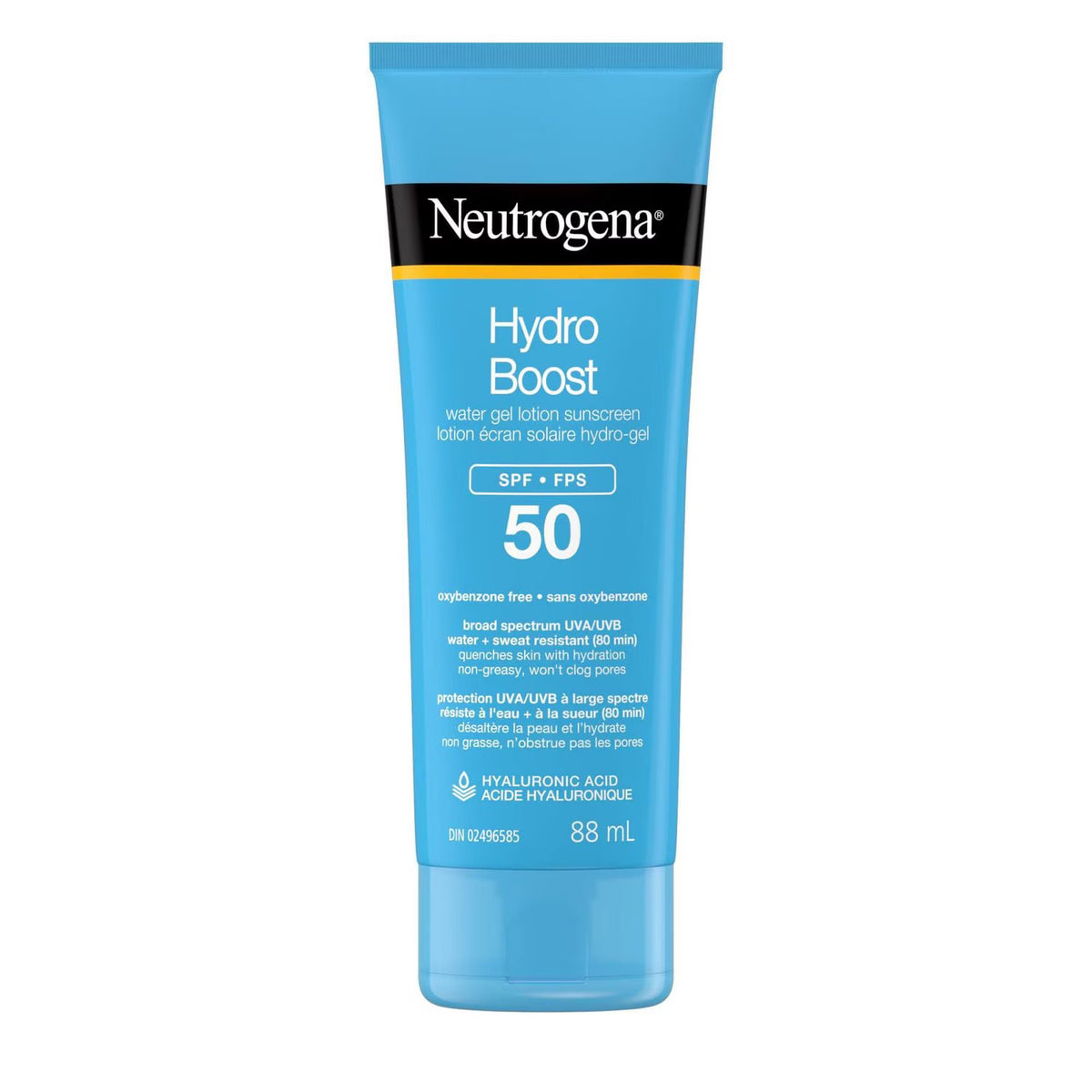 Neutrogena Hydro Boost Water Gel Sunscreen Lotion with Broad Spectrum SPF 50, Water-Resistant & Non-Greasy Hydrating Sunscreen Lotion, Oil-Free, 88 mL