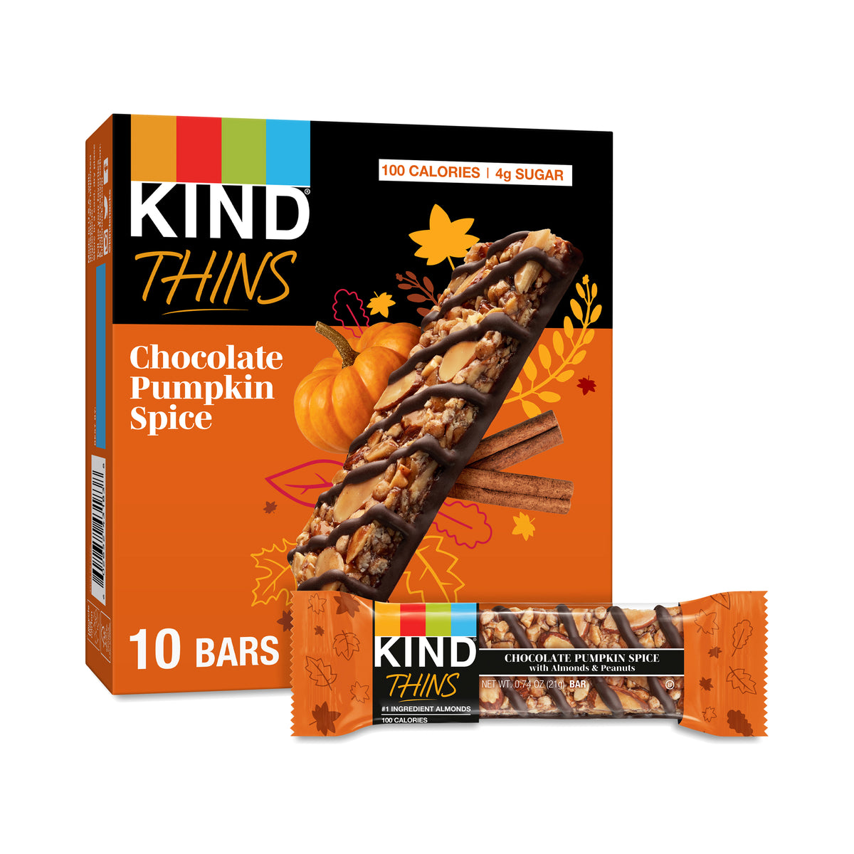 KIND Thins, Chocolate Pumpkin Spice 10 Bars