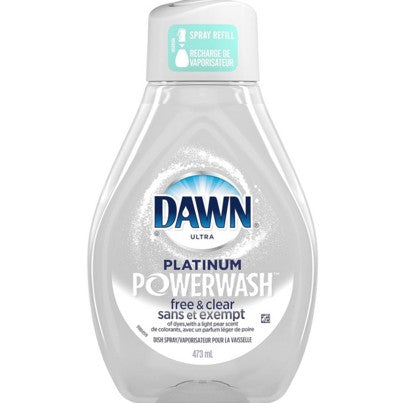 Dawn Free & Clear Powerwash Dish Spray Refill, Dish Soap, Pear Scent, 473ml