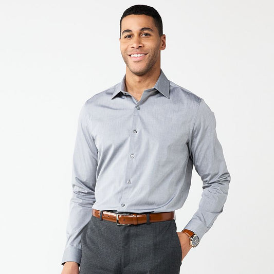 Men's Apt. 9 Premier Flex Solid Regular-Fit Dress Shirt,