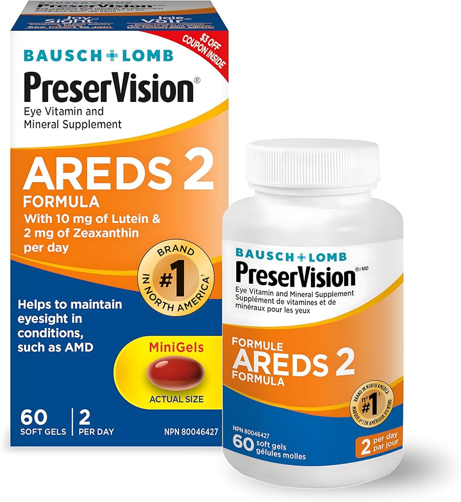 Bausch + Lomb, PreserVision Areds 2 Formula Soft Gels, 60 Softgels