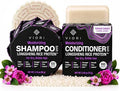 Viori Terrace Garden Shampoo and Conditioner Bar Set Made with Rice Water - Handcrafted Sulfate Free Shampoo and Conditioner