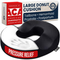 5 STARS UNITED Donut Pillow Hemorrhoid Tailbone Seat Cushion – Gel Memory Foam - Large Black Lifting Cushion Pain Relief for Coccyx, Prostate, Sciatica, Pelvic Floor, Pressure Sores, Pregnancy