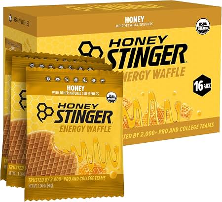 Honey Stinger Organic Energy Waffle Snack Honey 1.06 Oz 16 Count
