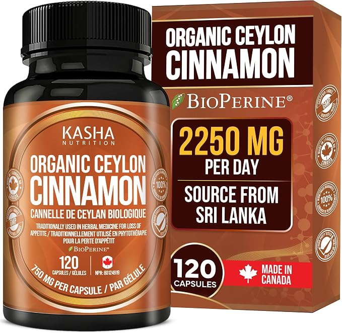 Extra Strength Organic Ceylon Cinnamon Capsules 2250mg